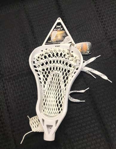 New Gait by Debeer Triton Lacrosse Head  Strung White On White
