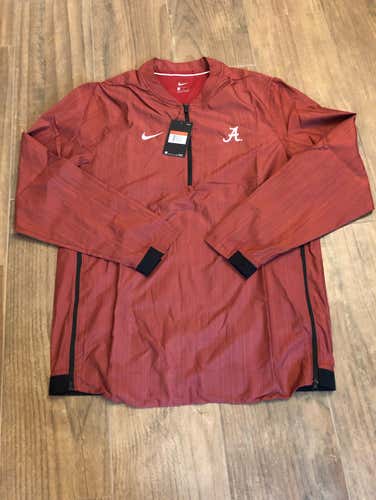 New Nike Alabama Crimson Tide Lockdown Jacket Men’s L Red  1/4 Zip