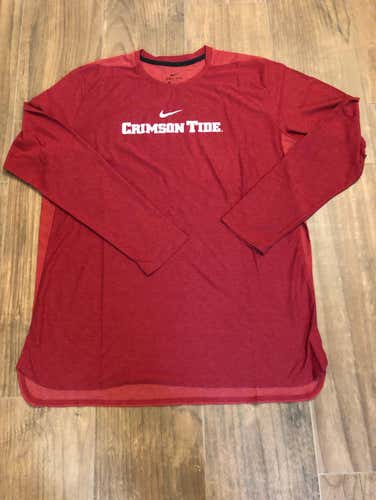 New Nike Alabama Crimson Tide Dry Long Sleeve  Player Top Shirt Men’s L