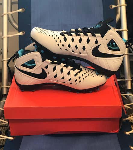 Brand New Nike Huarache 5, White-Black/Blue, Size 10.5