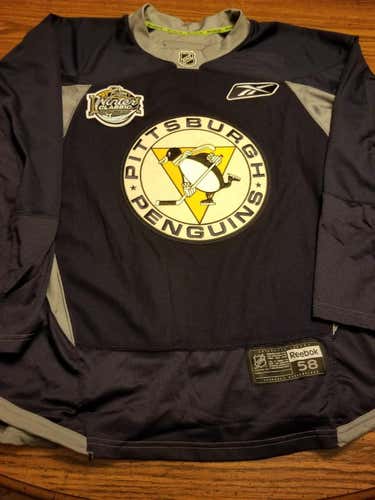 PITTSBURGH PENGUINS Goalie Cut Dark Blue 2011 wc Practice Issued Pro Jersey 58