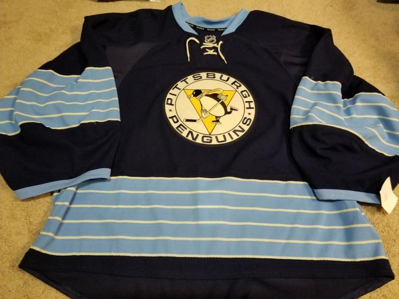 PITTSBURGH PENGUINS Goalie Cut Dark Blue 2011 wc Game Issued Pro Jersey 58