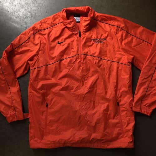 Men's Nike Princeton Tigers Orange Black Light Full Zip Windbreaker Jacket Sz S