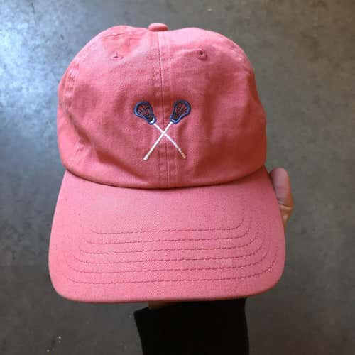 Men's Vineyard Vines Lacrosse Stick Baseball Salmon Pink Dad Strapback Hat Cap