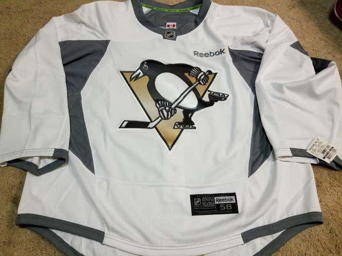 PITTSBURGH PENGUINS Goalie Cut Stadium Series White Practice Pro Jersey 58