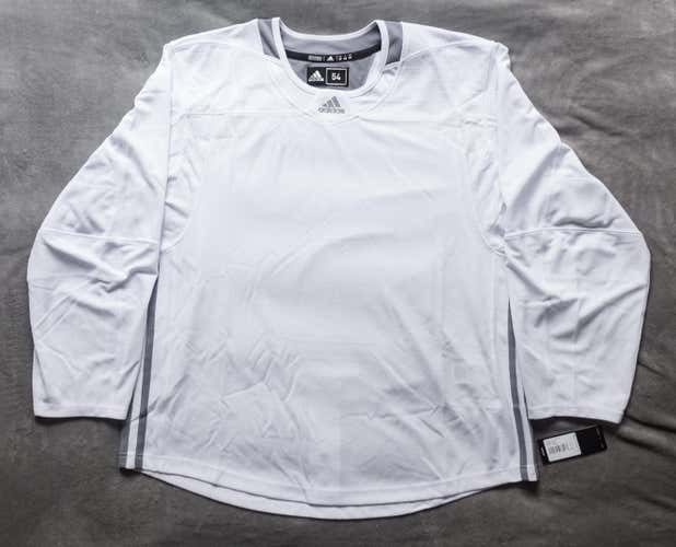 Blank Adidas Hockey Practice Jersey Size 54 White Pro Stock Adizero
