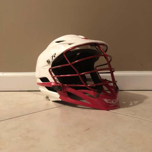 White/Red Cascade R Lacrosse Helmet