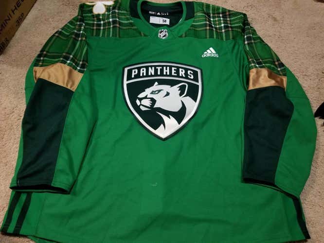17'18 FLORIDA PANTHERS St Patricks Day Adidas Practice Issued Hockey Jersey 60