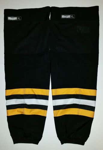 2015-17 PITTSBURGH PENGUINS Black Yellow XL Reebok NHL Pro Hockey Game Socks