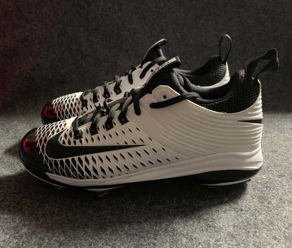 Nike Men's Mike Trout 2 Pro Metal Baseball Cleats White Blck 807133 100   Size 7.5