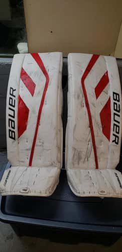 Bauer Supreme one90 Goalie Leg Pads Senior Pro Stock White on White