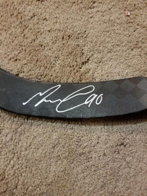 MARCUS JOHANSSON 17'18 New Jersey Devils Signed Game Issued Hockey Stick COA