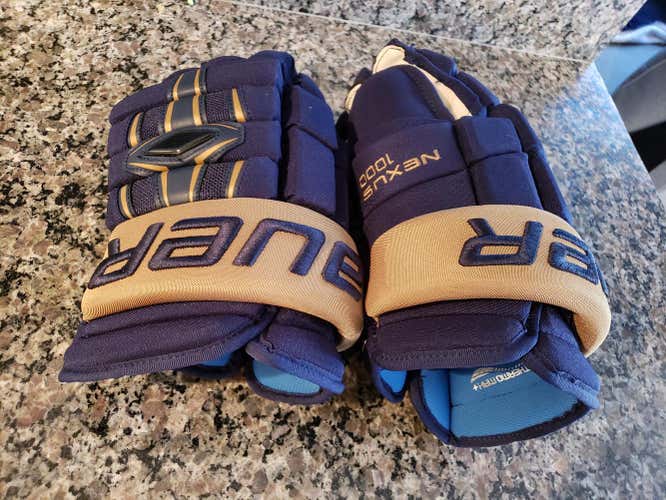 New Bauer Nexus 1000 Gloves Senior *Navy/ vegas gold