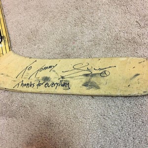 JOHAN HEDBERG 00'01 Signed ROOKIE Penguins Game Used Hockey Stick NHL COA 1