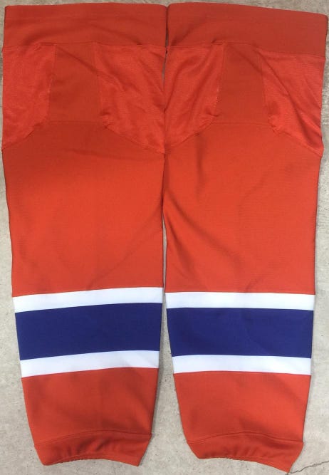 CCM Edge Pro Stock Hockey Shin Pad Socks NEW Edmonton Oilers Orange 9279