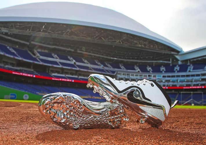 NIKE PRO MIKE TROUT 4 IV ALL STAR GAME ELITE BASEBALL CLEATS 12 METAL SPIKES NEW $150 WHITE / CHROME