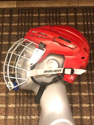 Bauer 5100 Helmet Cage Combo Large Red