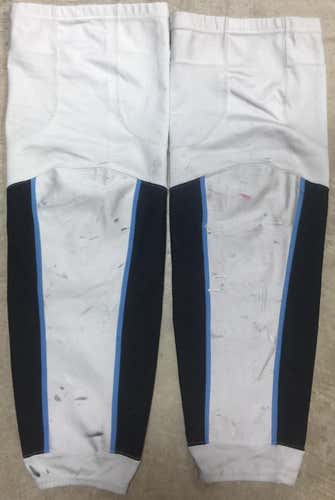 BUNDLE CCM Edge Pro Stock Hockey Shin Pad Socks Milwaukee Admirals White 9287