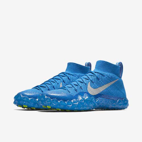 NIKE ALPHA SENSORY TURF FLYKNIT LACROSSE BASEBALL SHOES SIZE 12 FOOTBALL NEW BLUE SOCCER BRAND NEW
