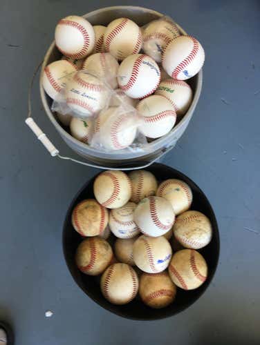 Bucket Of New Baseballs