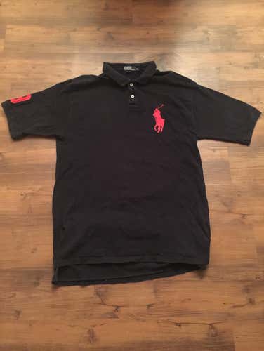 RALPH LAUREN BIG PONY POLO SHIRT BLACK/RED XXL EXCELLENT CONDITION