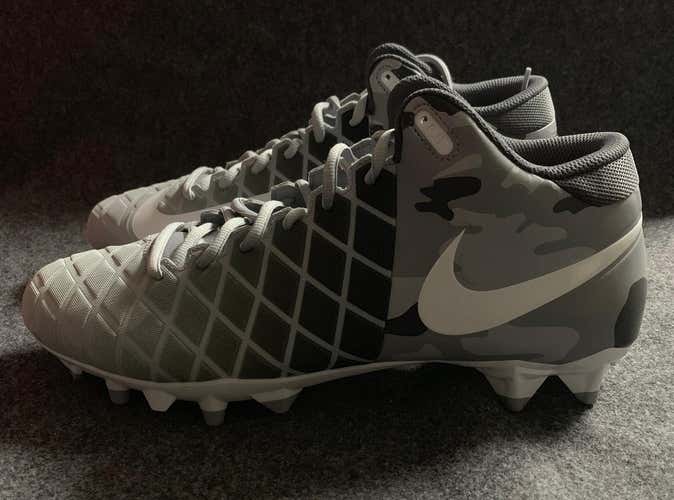 Nike Field General Pro TD Football Cleat 833386 001 Grey White Camo 5 Star  Size 11.5