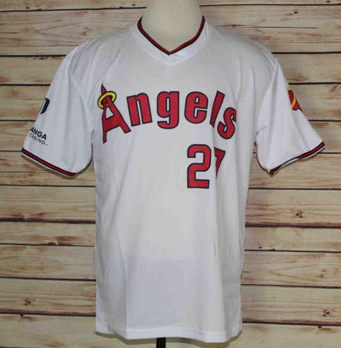 MIKE TROUT LOS ANGELES ANGELS 1980'S HOME XL JERSEY SGA BRAND NEW 8-24-18 HTF NW ANAHEIM RARE 80'S