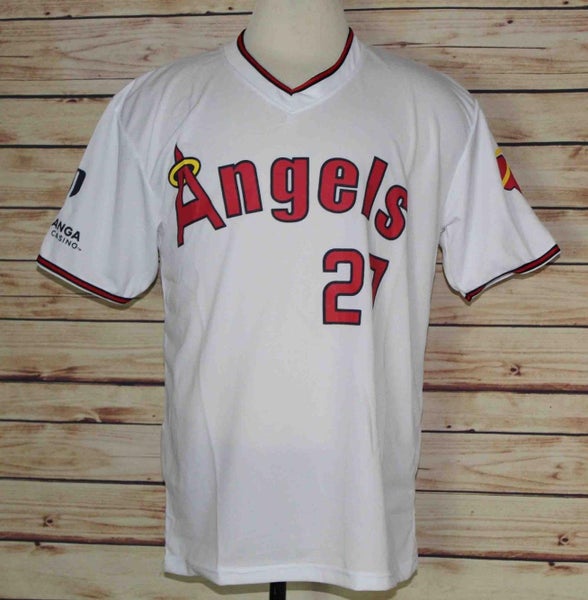 MIKE TROUT LOS ANGELES ANGELS 1980'S HOME XL JERSEY SGA BRAND NEW 8-24-18 HTF NW ANAHEIM RARE 80'S