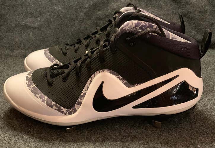Nike Force Zoom Trout 4 Men's Baseball Cleats Black White 917837 001  Size 11.5