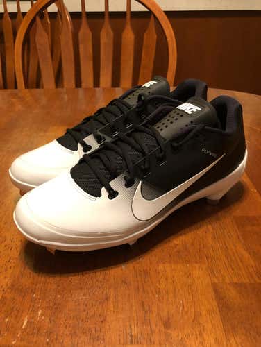 Brand New Nike Air Clipper 12 Black/White Metal Baseball Cleats