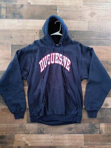 NCAA College DUQUESNE UNIVERSITY DUKES Heavyweight Embroidered Pullover Hoodie Sweatshirt
