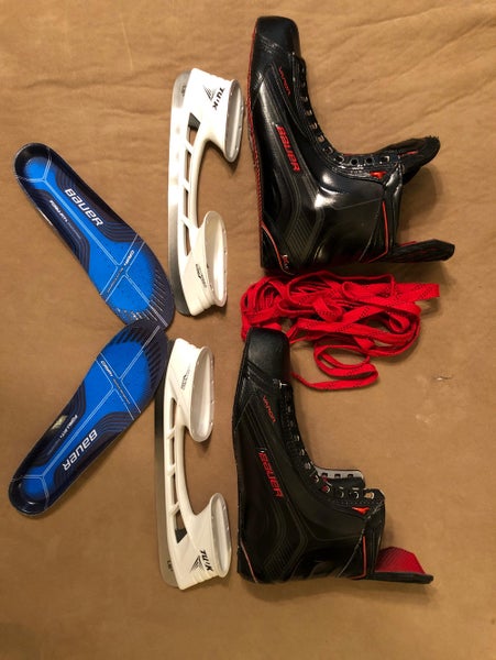 Bauer 1XLE 12EE Skates With Brand New Tuuks LS3 Steel And Form Fit Foot Beds