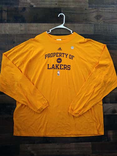 New Adidas NBA Basketball LOS ANGELES LAKERS Long Sleeve Team Shirt