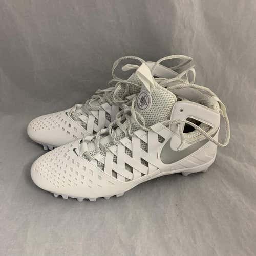 Nike Mens 10 Huarache V LAX Lacrosse Football Cleats White