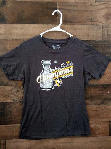 2016 NHL Hockey PITTSBURGH PENGUINS Charcoal Stanley Cup Champions Shirt