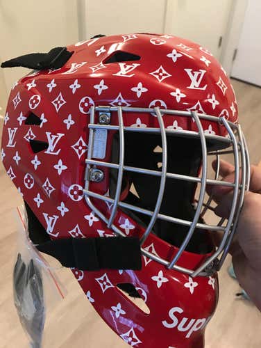 Custom Designed “Supreme X Louis V” New Vaughn Senior Goalie Mask Helmet