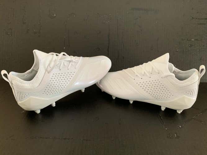 Adidas AdiZero 5-Star 7.0 White/ White Low Top Cleats Sz 10 CQ0316 Molded