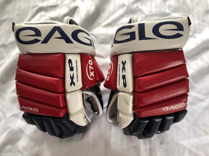 Eagle X70 Gloves 14” - New Palms - Short Cuff - Altered At Eagle Factory - Red White Blue