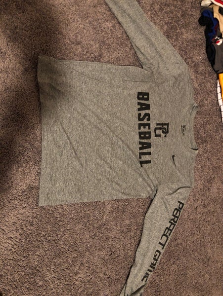 PERFECT GAME BASEBALL LONG SLEEVE T-SHIRT WITH LOGO ON SLEEVE SIZE LARGE