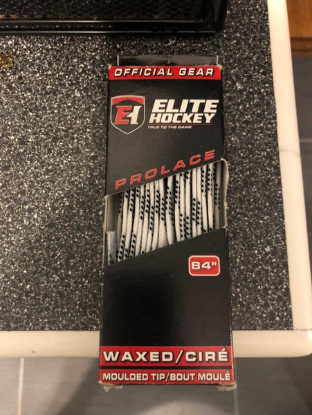 Elite Hockey White Waxed Laces 84 Inches
