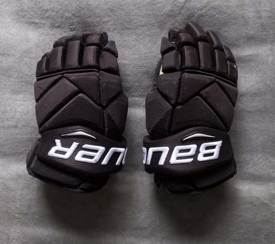 Game Worn Jakob Silfverberg Anaheim Ducks Bauer Vapor 1X Gloves Black Senior 14" Pro Stock