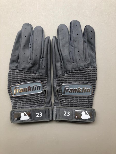 New Michael Brantley Custom Pro Issued Medium Gray Franklin Powerstap Batting Gloves