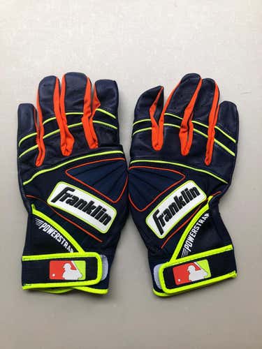 New Jose Altuve Custom Pro Issued Large Navy / Neon Franklin Powerstap Batting Gloves