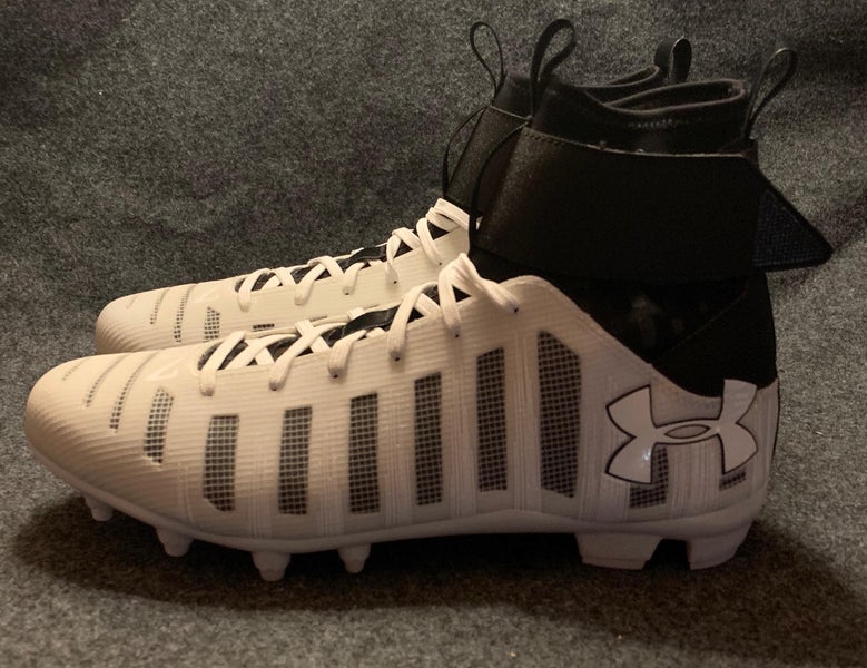 Under Armour C1N MC Cam Newton Football Cleats 1289763-102 White/Black Size 12