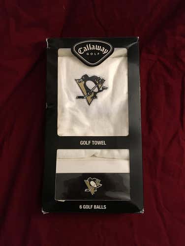New Pittsburgh Penguins NHL Hockey Calloway Golf Set - 6 Balls With Towel