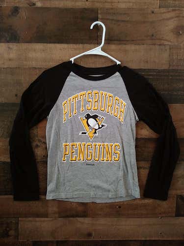 Reebok NHL Hockey PITTSBURGH PENGUINS Raglan Style Jersey Shirt