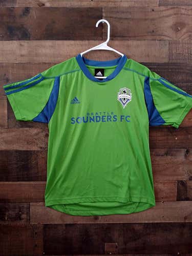 Adidas MLS Soccer SEATTLE SOUNDERS FC Green Blue Polyester Team Jersey Shirt