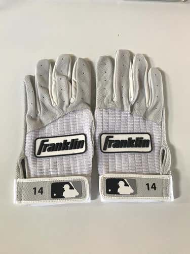 New Martin Prado Custom Pro Issued White/Grey Batting Gloves Medium