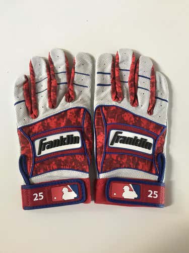 New Dylan Cozon Pro Issued  Red Digi/Grey Franklin Batting Gloves Large
