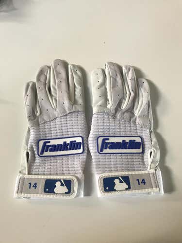 New Kike Hernandez Custom Pro Issued White/Grey/Royal  Franklin Batting Gloves Large